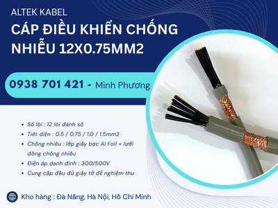 Cáp điều khiển 12 lõi chống nhiễu giá tốt Bình Định, Phú Yên, Khánh Hòa, Huế 0