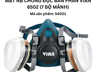 Mặt nạ nửa mặt silicon vian 6502 bảo vệ đường hô hấp hiệu quả 0