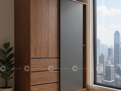 Tủ Quần Áo Gỗ Công Nghiệp Cửa Lùa Hiện Đại 2