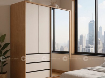 Tủ Quần Áo Gỗ Công Nghiệp Cửa Lùa Hiện Đại 0