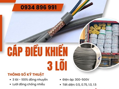 Cáp Điều Khiển 3x1.0 Chống Nhiễu Chính Hãng Tại Đà Nẵng, Bình Định, Gia Lai 0