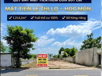 Bán đất mặt tiền lê thị lơ, tân hiệp, hóc môn 1.214,2m full thổ cư chỉ 50 tỳ 4