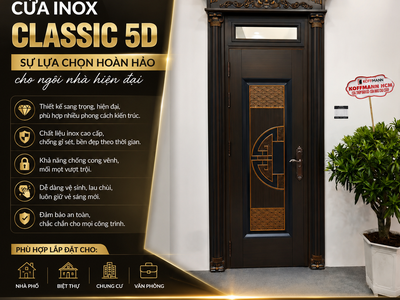 Cửa Inox Classic 5D - Nâng tầm không gian sống hiện đại 0