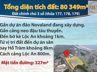 Bán quỹ đất ven biển LỘC AN   ĐẤT ĐỎ, BÀ RỊA   VŨNG TÀU   80.349m 0