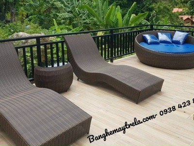 Ghế hồ bơi nhựa giả mây 0