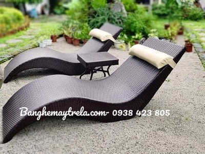 Ghế hồ bơi nhựa giả mây 4