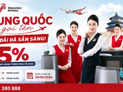 Săn ưu đãi 5 vé Shenzhen Airlines đến Trung Quốc 0
