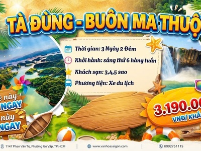 Tà Đùng - Buôn Ma Thuột 3N2Đ SGC 0