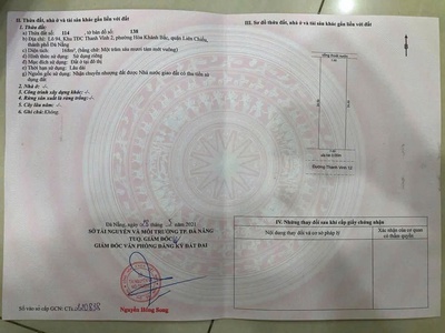 Chủ Cần bán lô đất đẹp 168m2 đất ở, sổ hồng nay là 15 Thanh Vinh 12,p.Liên Chiểu, Đà Nẵng 0