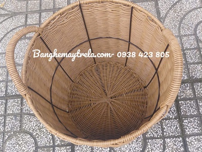 Giỏ tròn đựng đồ mây nhựa có quai 0