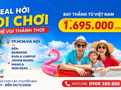 Bay thẳng cùng AirAsia với giá chỉ từ 1.695.000 đồng/chiều 0