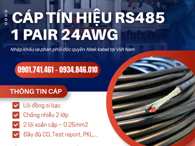 Cáp tín hiệu RS485 24AWG 1 Pair chuẩn Altek Kabel 0