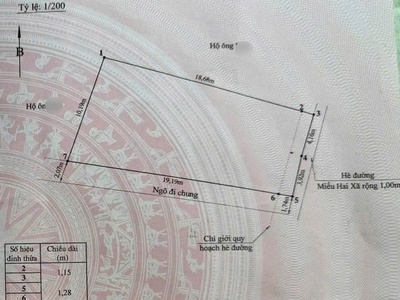 Mặt đường Miếu Hai Xã  gần hồ ông Báo  - 182m2 - ngang 8,08m - 2 tầng - giá bán 105 tr/m2 0