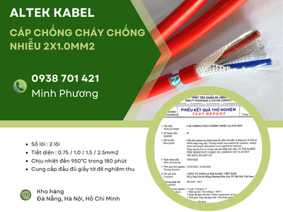Báo giá cáp chống cháy chống nhiễu 2x1.0mm2 mới nhất Đà Nẵng, Quy Nhơn, Tuy Hòa 0