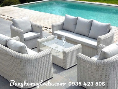 Bộ bàn ghế sofa mây nhựa 6