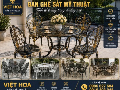Bàn ghế sắt mỹ thuật   điểm nhấn đẳng cấp cho mọi không gian 1