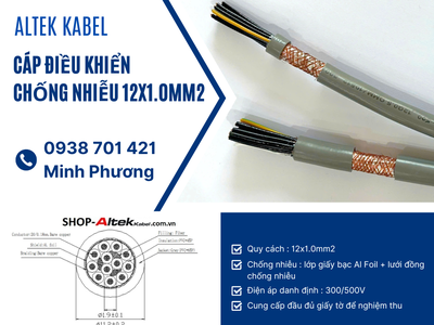 Dây cáp điều khiển có lưới chống nhiễu 12x1.0mm2 Altek Kabel Đà Nẵng, Huế 1