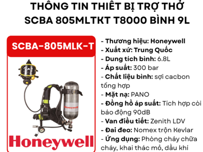 Thiết bị thở độc lập SCBA T8000 6.8L dành cho PCCC và cứu hộ 0