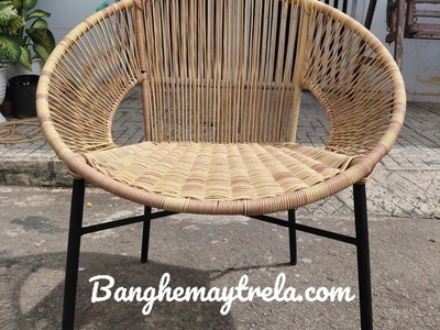 Bàn ghế giả mây ngoài trời 3
