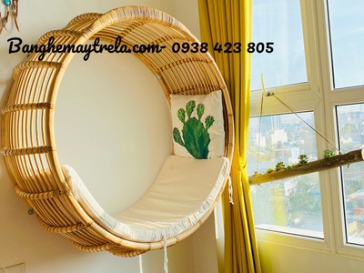 Ghế mây tròn xích đu treo trần nhà 2