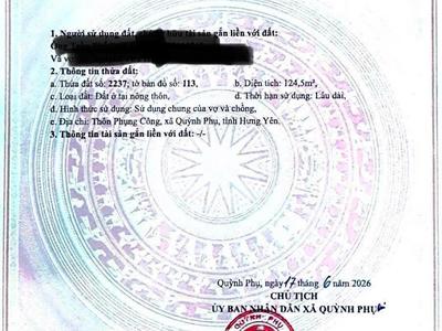 Cc chào bán 2 lô đất xây biệt thự dự án tân hoá quỳnh hội quỳnh phụ 3