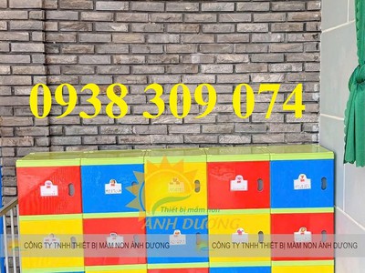 Tủ cặp mầm non, tủ nhựa đựng cặp đồ dùng mầm non 1