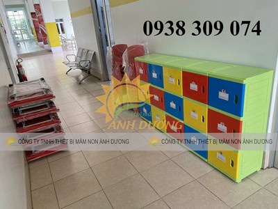 Tủ cặp mầm non, tủ nhựa đựng cặp đồ dùng mầm non 2