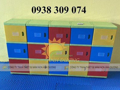Tủ cặp mầm non, tủ nhựa đựng cặp đồ dùng mầm non 3