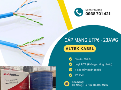Cáp mạng UTP6 - 23AWG Giải pháp kết nối mạng ổn định, tiết kiệm chi phí Đà Nẵng 0