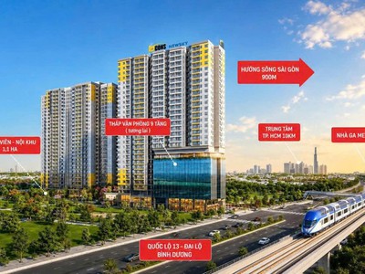 Chỉ 295 triệu sở hữu căn hộ 2pn bcons newsky, view sông 4 mặt, giá gốc 2,7 tỷ, tiện ích đẳng cấp 0