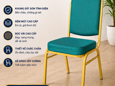 Bàn ghế nhà hàng tiệc cưới,ghế sắt sự kiện, ghế dựa hội trường,phòng họp 3