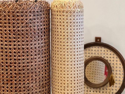 Lưới mây tự nhiên đan mắt cáo làm nội thất 5