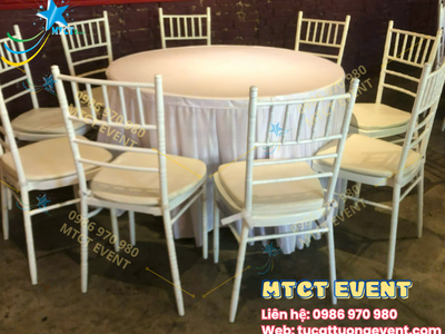 Cho Thuê Bộ Bàn Ghế Tiffany 10 người 1
