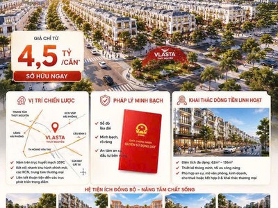 Siêu sốc chỉ từ 4,5 tỷ sở hữu ngay nhà phố vlasta đón đầu làn sóng phát triển của trung tâm 0
