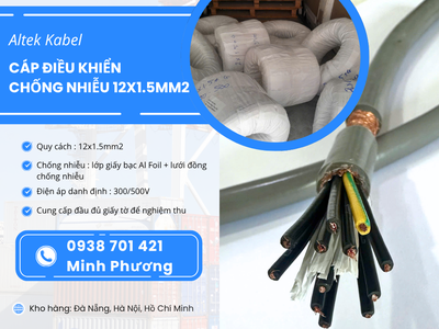 Cáp điều khiển chống nhiễu 12x1.5mm  chính hãng   Sẵn kho Đà Nẵng, Hồ Chí Minh 0