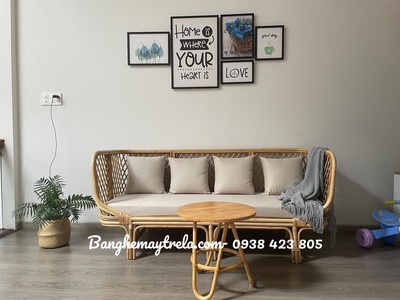 Sofa mây tự nhiên đóng caro 3