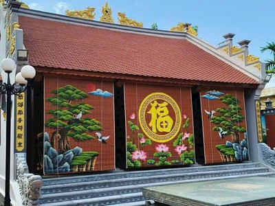 Mành che hiên nhà Thờ vẽ tranh. 0