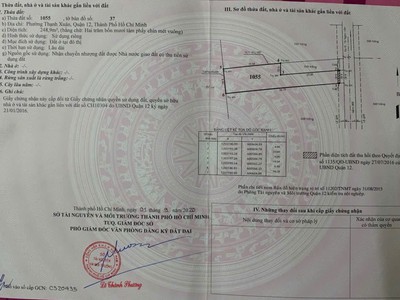 Bán đất đẹp phường thạnh xuân, quận 12, tp.hcm 0
