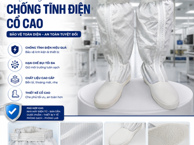 Giày phòng sạch chống tĩnh điện cổ cao CLEANBOOT Giải pháp bảo hộ toàn diện cho doanh nghiệp 0