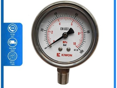 Đồng hồ áp suất Kiwon dải đo 0-100 bar MPA Dantek chính hãng giá cạnh tranh cho khách hàng 0