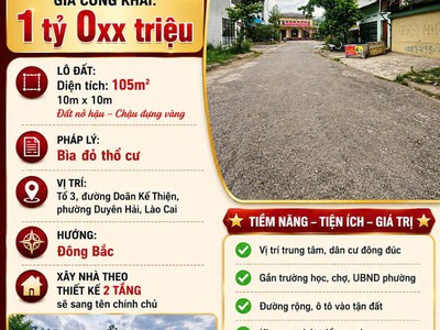 Đất vượng khí tổ 3 duyên hải, tp lào cai 0