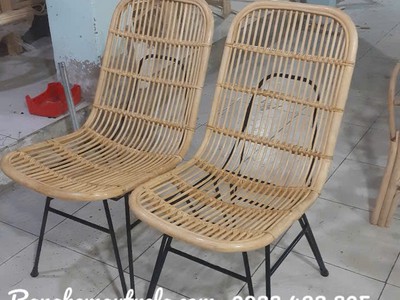 Ghế mây cafe chân sắt 0
