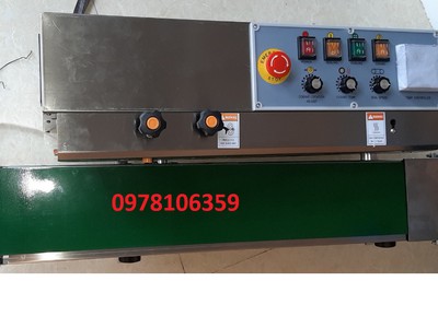 Máy hàn miệng túi liên tục có in date, máy ép túi nilong, máy hàn túi cafe, máy hàn túi có in date 2
