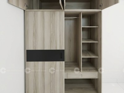 Tủ Quần Áo Cửa Lùa Vân Gỗ Xám Hiện Đại 0