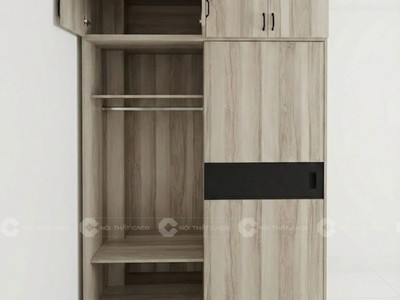 Tủ Quần Áo Cửa Lùa Vân Gỗ Xám Hiện Đại 1