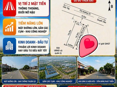 Chỉ hơn 2 tỷ sở hữu ngay lô đất 2 mặt tiền đẹp tại tiên lãng, hải phòng 0