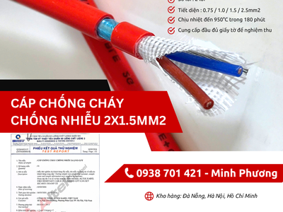 Cáp chống cháy chống nhiễu 2x1.5mm2 chính hãng Đà Nẵng, Hà Nội, Quảng Ngãi 0