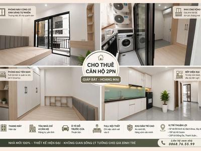 Chính chủ cho thuê căn hộ 2pn mới 100 giáp bát, hoàng mai - vào ở ngay 2