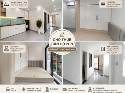 Chính chủ cho thuê căn hộ 2pn mới 100 giáp bát, hoàng mai - vào ở ngay 3