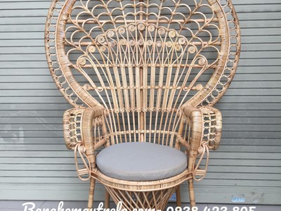 Ghế đuôi công mây tự nhiên decor chụp hình 1